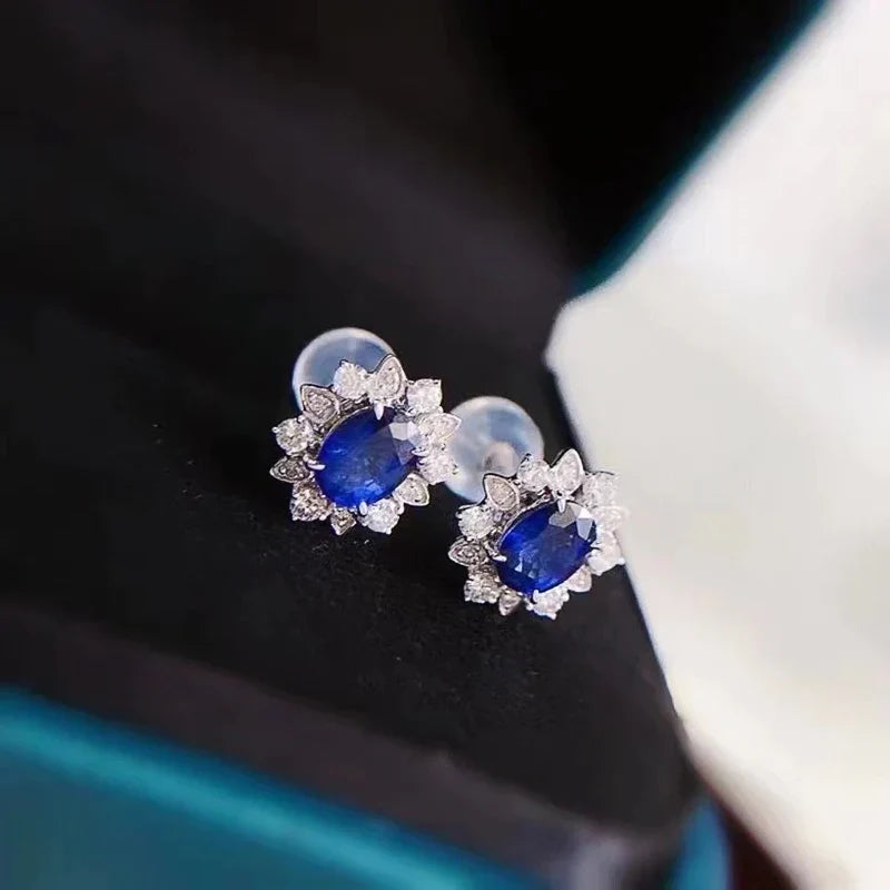 Huitan Blue Cubic Zirconia Stud Earrings – Women's Jewelry