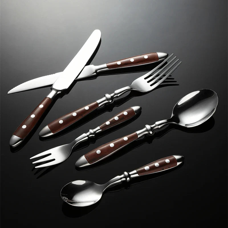 6-Piece Stainless Steel Flatware Set – Knife, Fork & Spoon