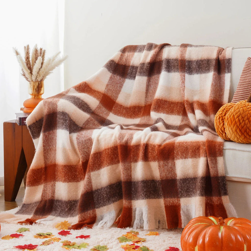 Battilo Plaid Throw Blanket | Soft Tartan Sofa Throw
