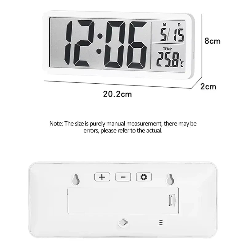 LCD Digital Wall Clock – Time, Date, Temp & Humidity | NOCCLILI