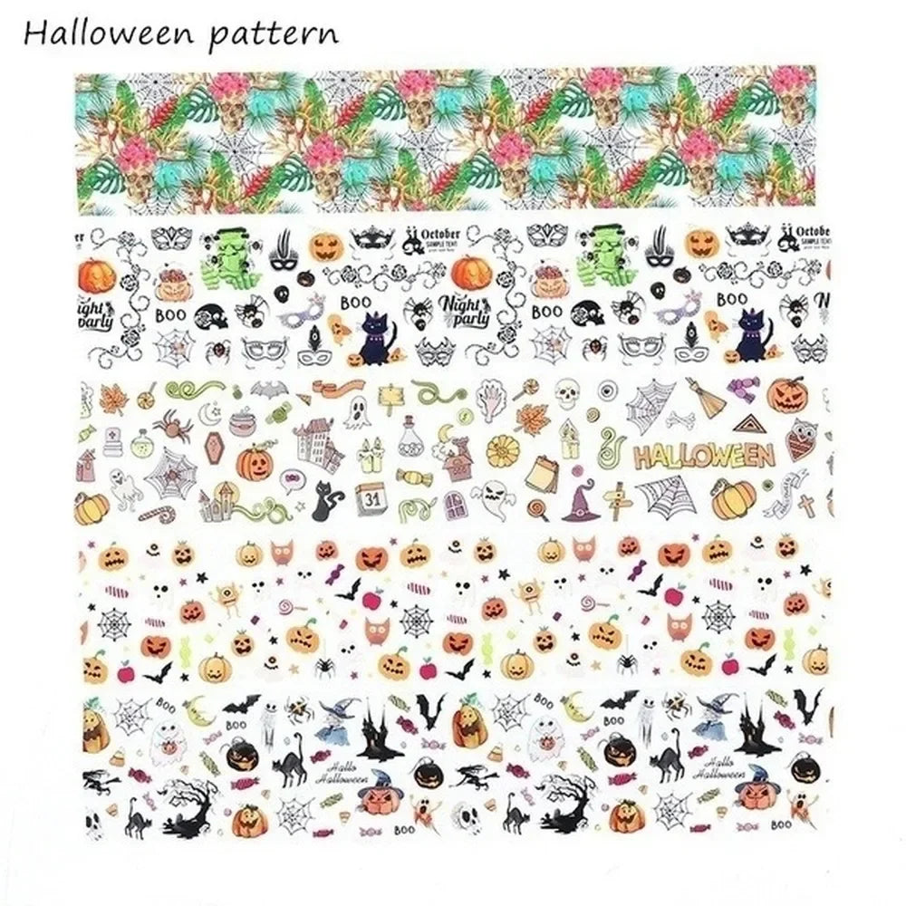 Holographic Nail Art Stickers – Christmas & Halloween 3D Decals