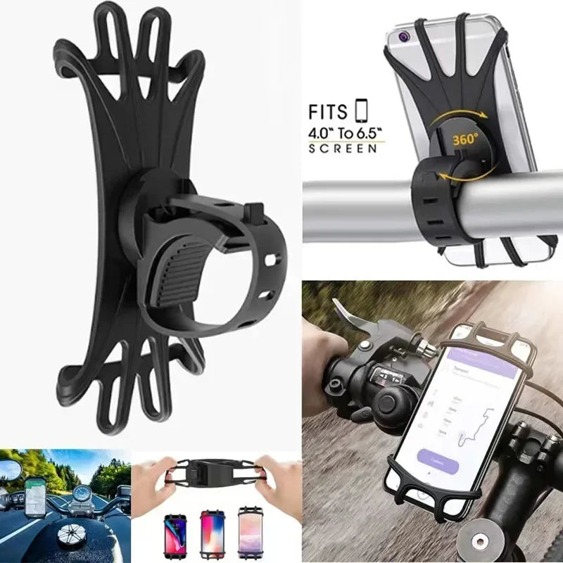 360° Rotatable Silicone Bike & Motorcycle Phone Mount Holder