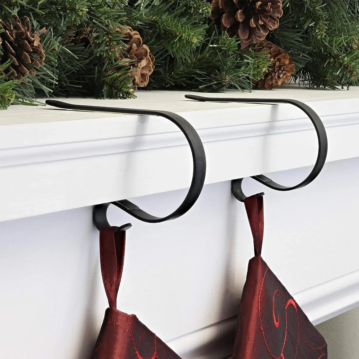 Christmas Stocking Holders for Mantle – Metal Clips 2/4 Pack
