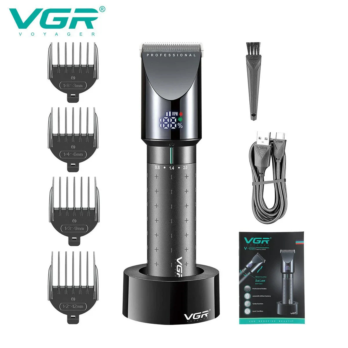 VGR V-698 Professional Men's Hair Clipper & Trimmer Set
