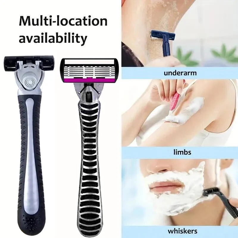 6-Layer Double Edge Safety Razor | Stainless Steel Manual Shaver