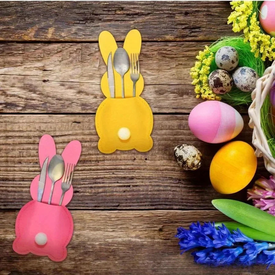 Easter Bunny Felt Cutlery Bags – Table Decoration 8/16 Pc Set