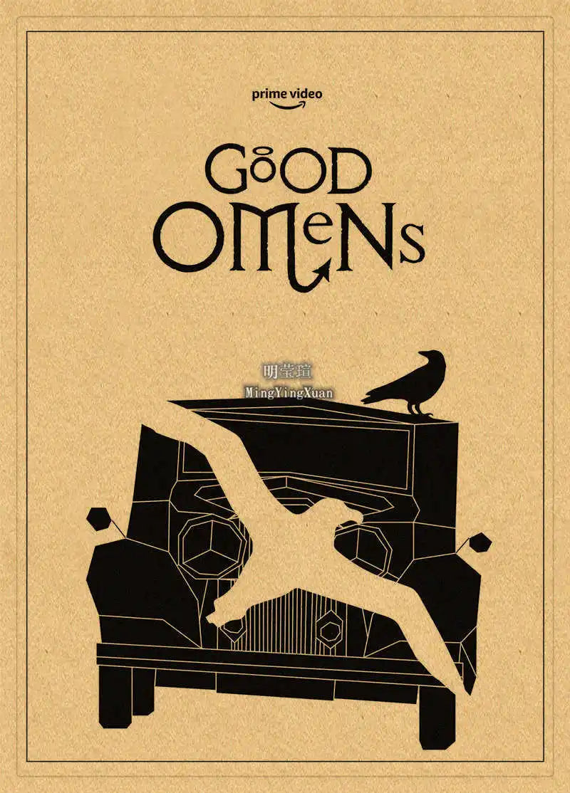 Good Omens TV Show Vintage Kraft Paper Poster | Unframed Wall Art