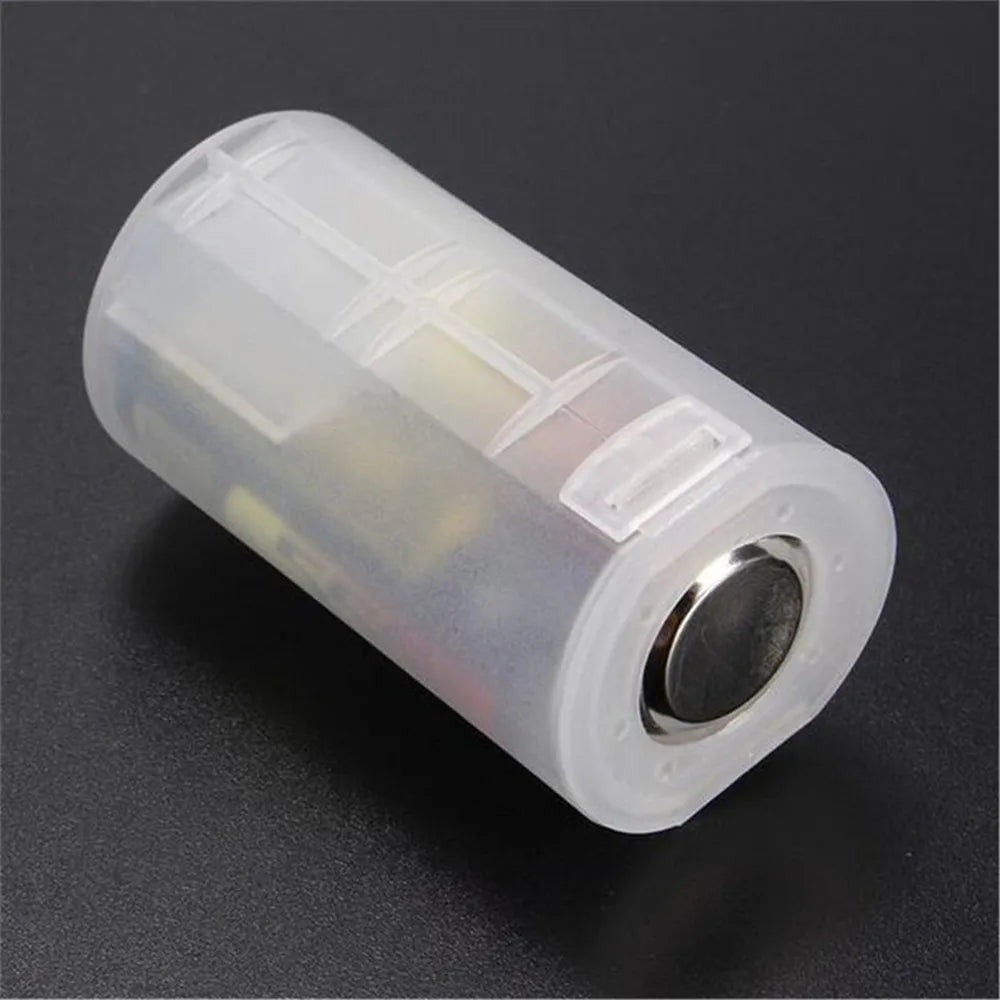 White 2 AA D Battery Holder Conversion Adapter Switcher Converter