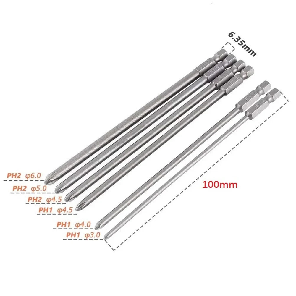 Lot Hex Cross Head Screwdriver Bits Shank Electric Long Bit Drills