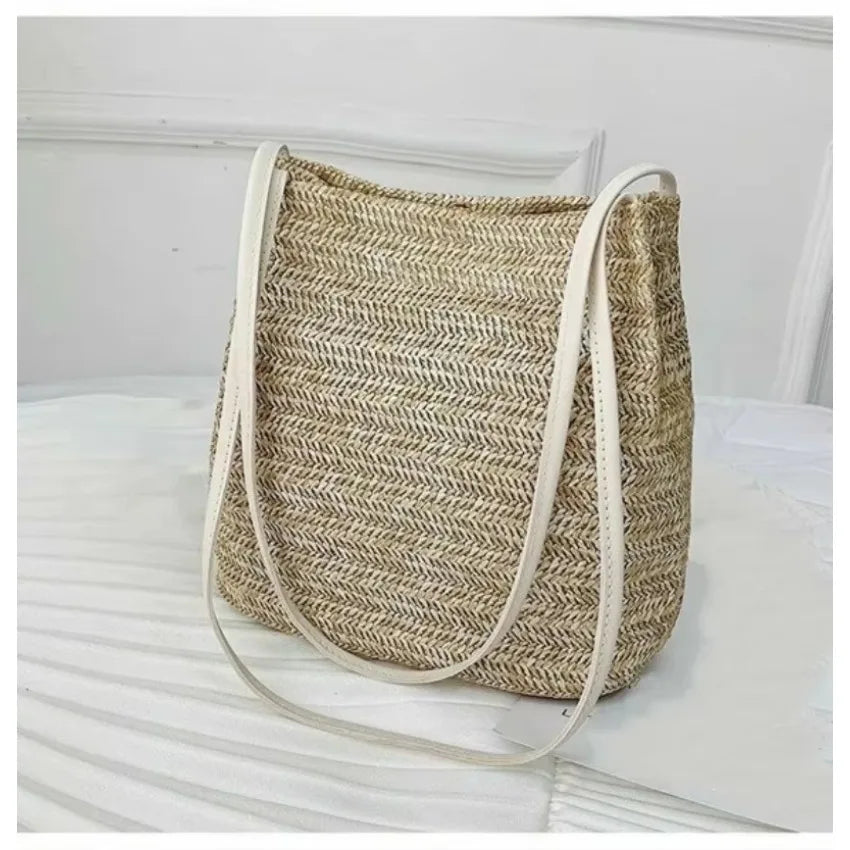 Bohemian Woven Rattan Straw Bag – Women's Crossbody Tote