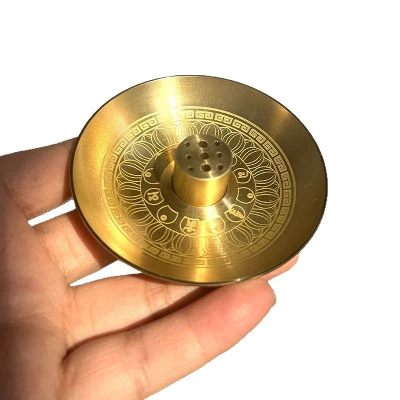 Round 9-Hole Brass Incense Holder Tray – Yoga & Meditation