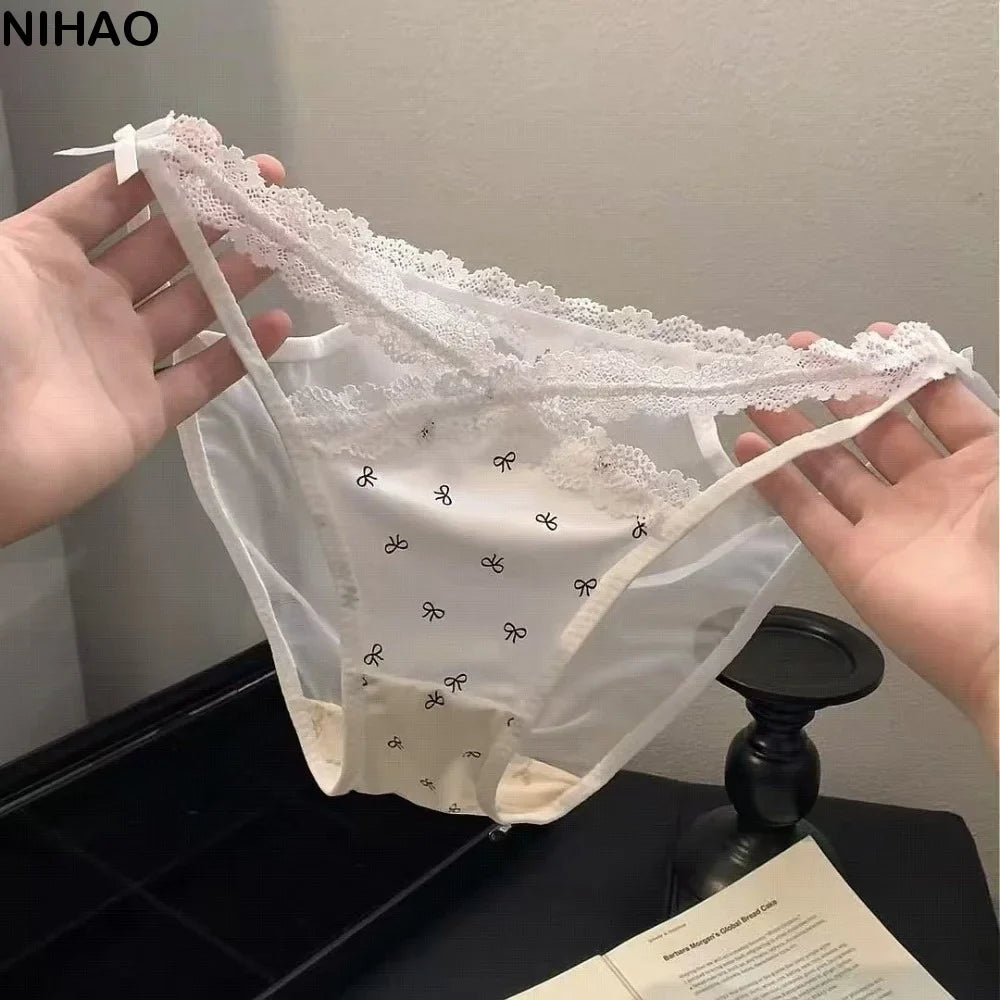 Women's Low Waist Lace Mesh Briefs – Cotton Crotch Underwear
