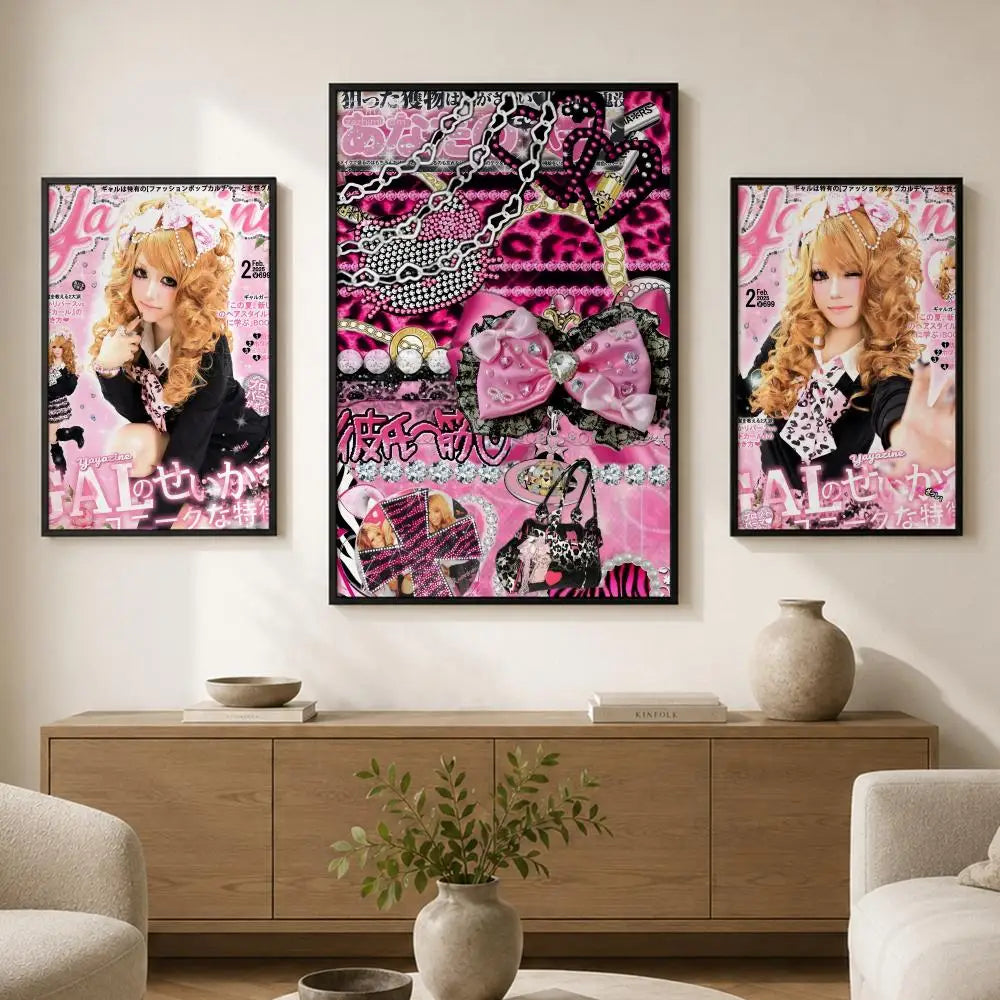 Cool Gyaru Peel-and-Stick PVC Wall Poster – HD Waterproof Art