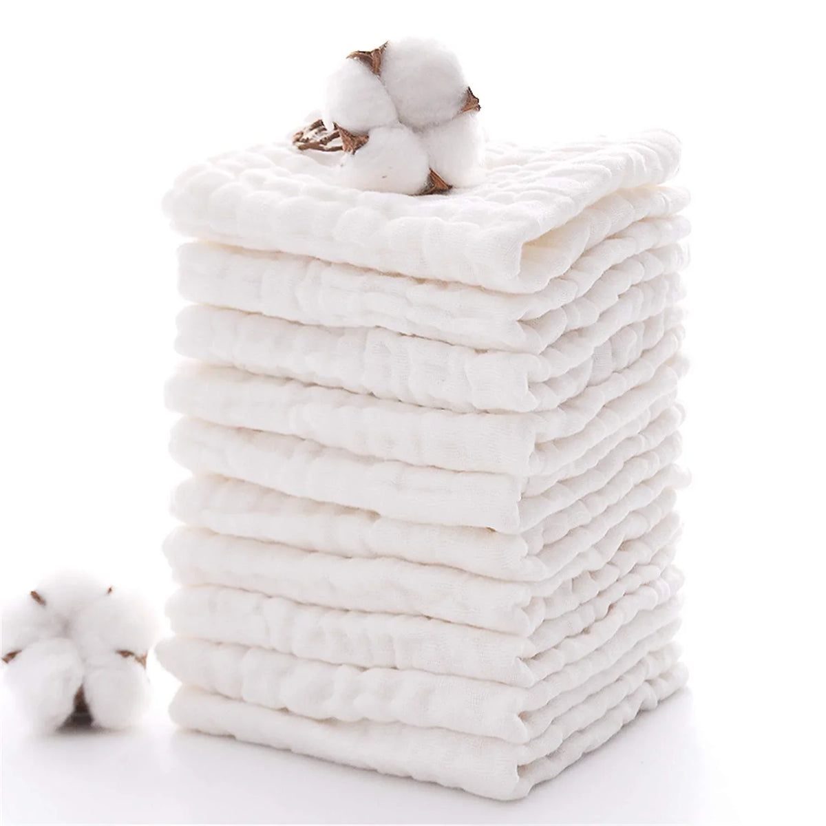 Baby Muslin Washcloths 6-Layer Cotton | Soft Newborn Face Towel 2pk