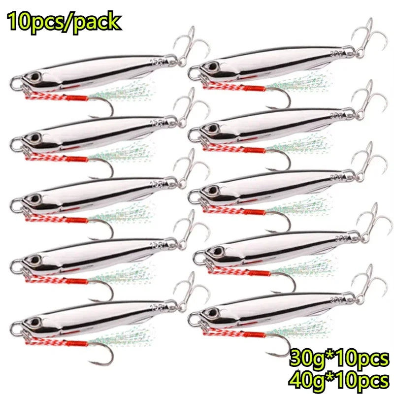 2026 Metal Jig Lures 20 30 Plating Silvery Bait Durable Saltwater Sea