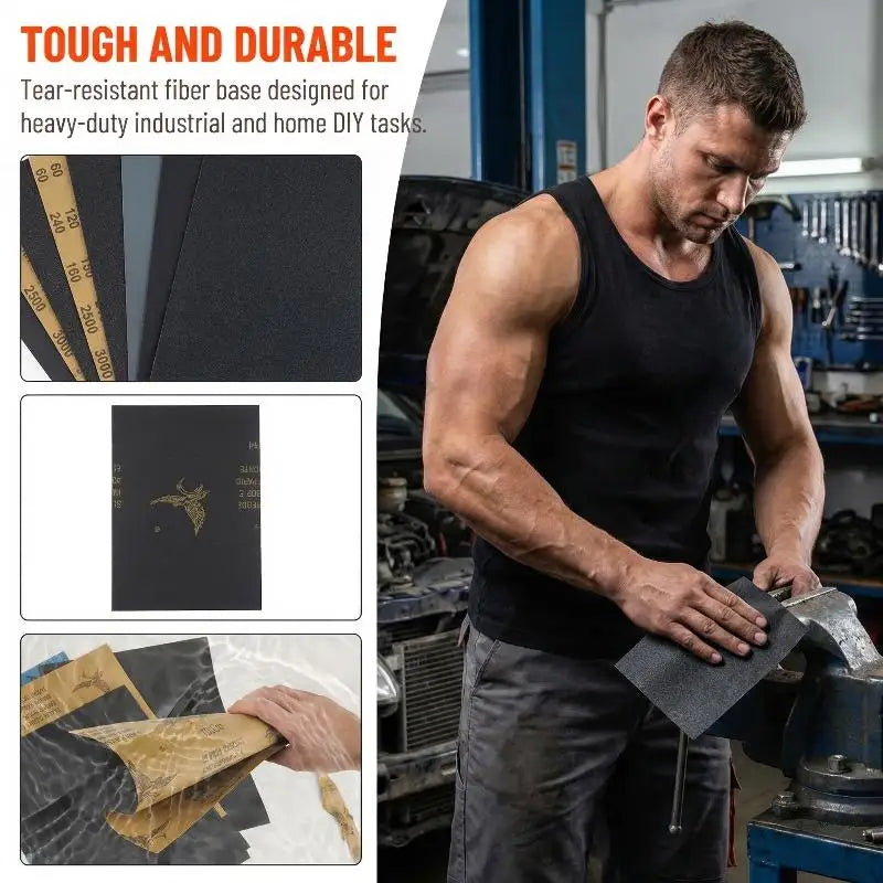 60 180 240 360 1000 1500 2000 Sandpaper Grit Wet Dry Sanding Paper