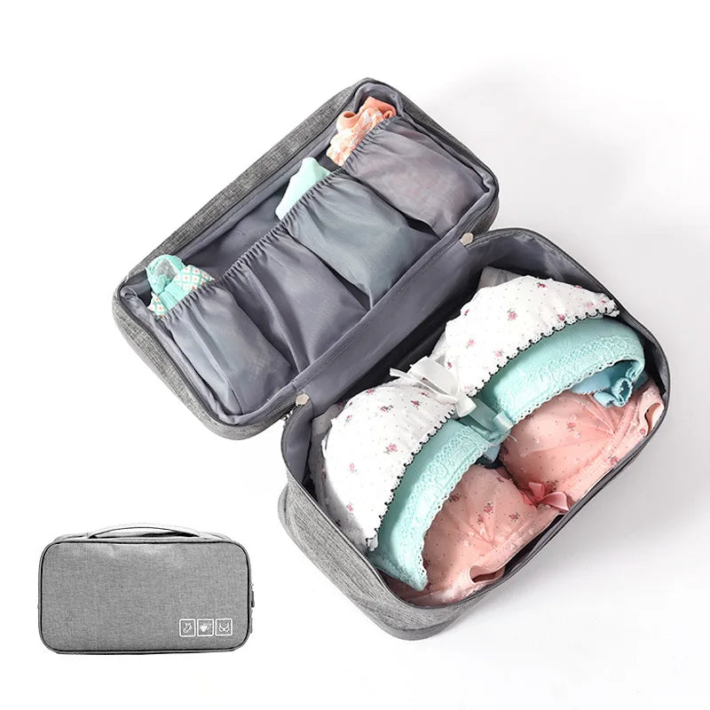 Travel Bra & Underwear Organizer Bag – Waterproof with Dividers