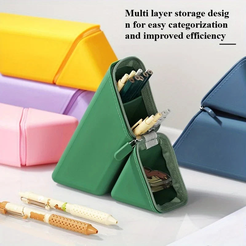 Foldable Silicone Pen Holder – Large Capacity Expandable Cup