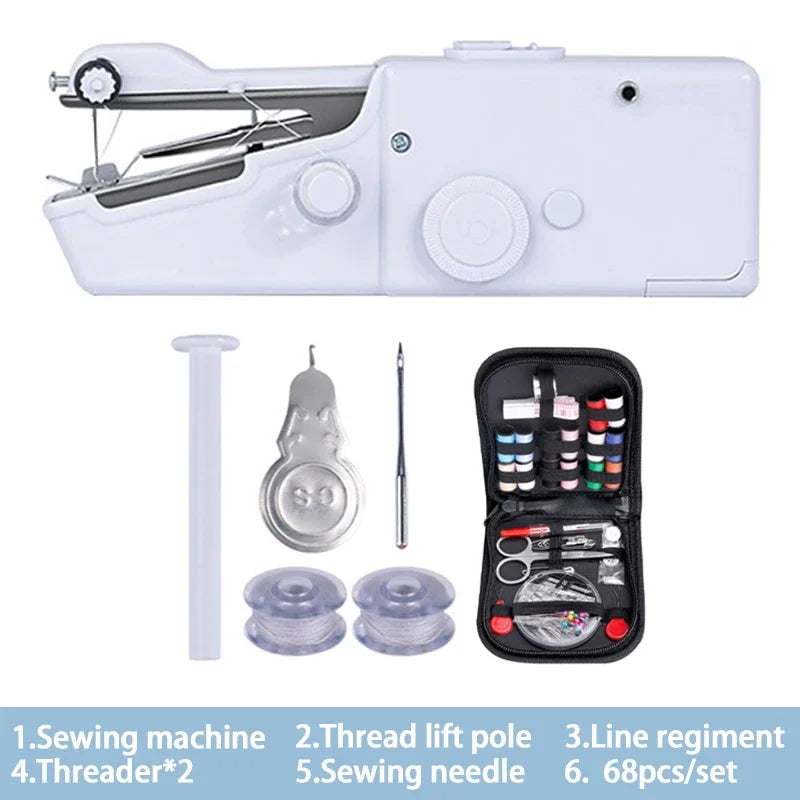 Handheld Mini Sewing Machine – Portable Battery-Powered Tool