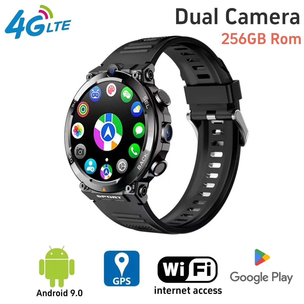 GOLDENSPIKE H10 4G LTE Smartwatch | Dual Camera, NFC & GPS