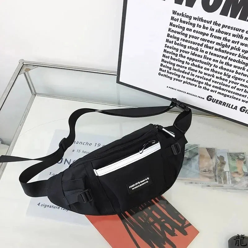 Harajuku Reflective Chest Bag – Unisex Crossbody & Waist Bag