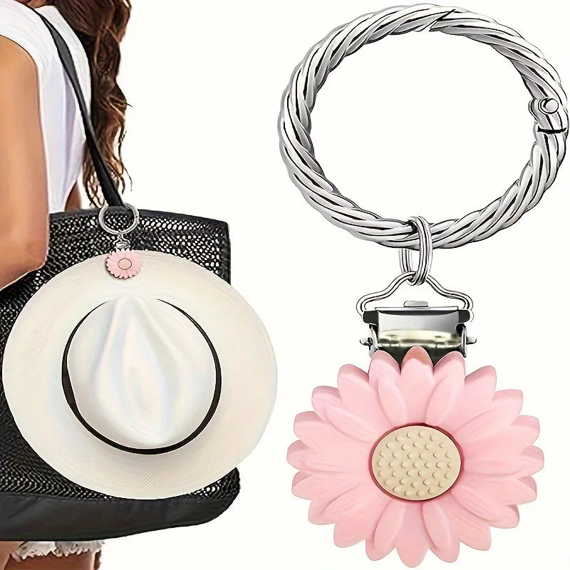 Travel Clip Bag Multi-function Sunflower Leaf Shape Pendant