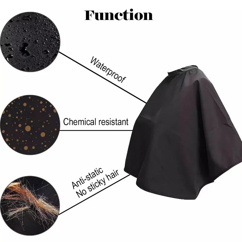 Waterproof Black Hairdressing Cape | Barber & Salon Hair Dye