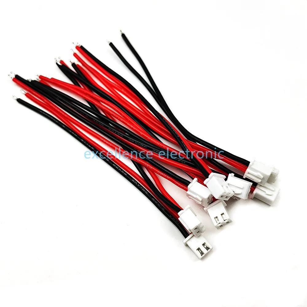 10Pairs JST XH 2PIN Soft Silicon 22AWG Wire XH2 54 Female Male