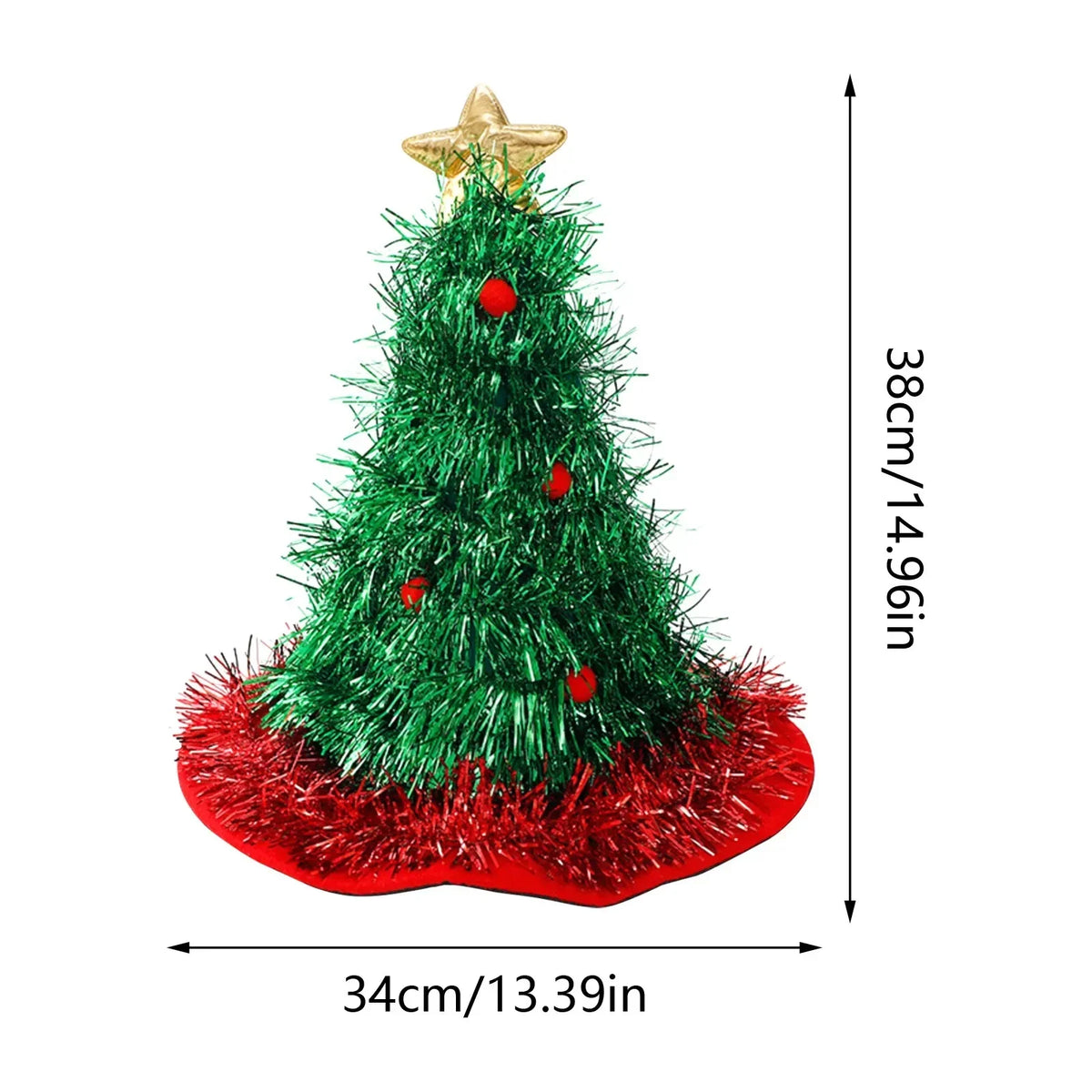 2025 Ins Christmas Tree Hat Creative Xmas Headwear Girls Tinsel
