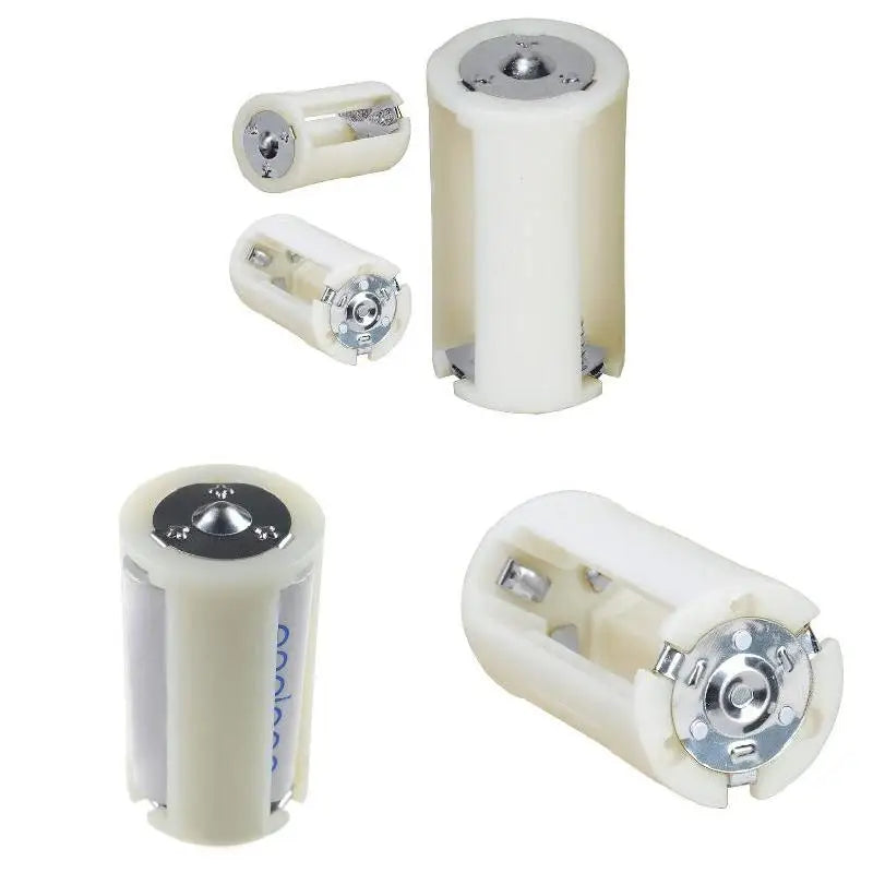 4-Pack AA to D Battery Converter Adapter Cases – Translucent