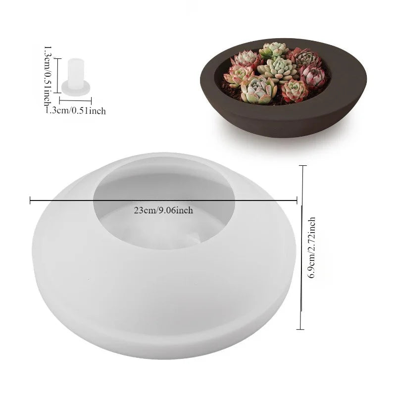Round Silicone Flower Pot Mold – DIY Candle & Cement Planter