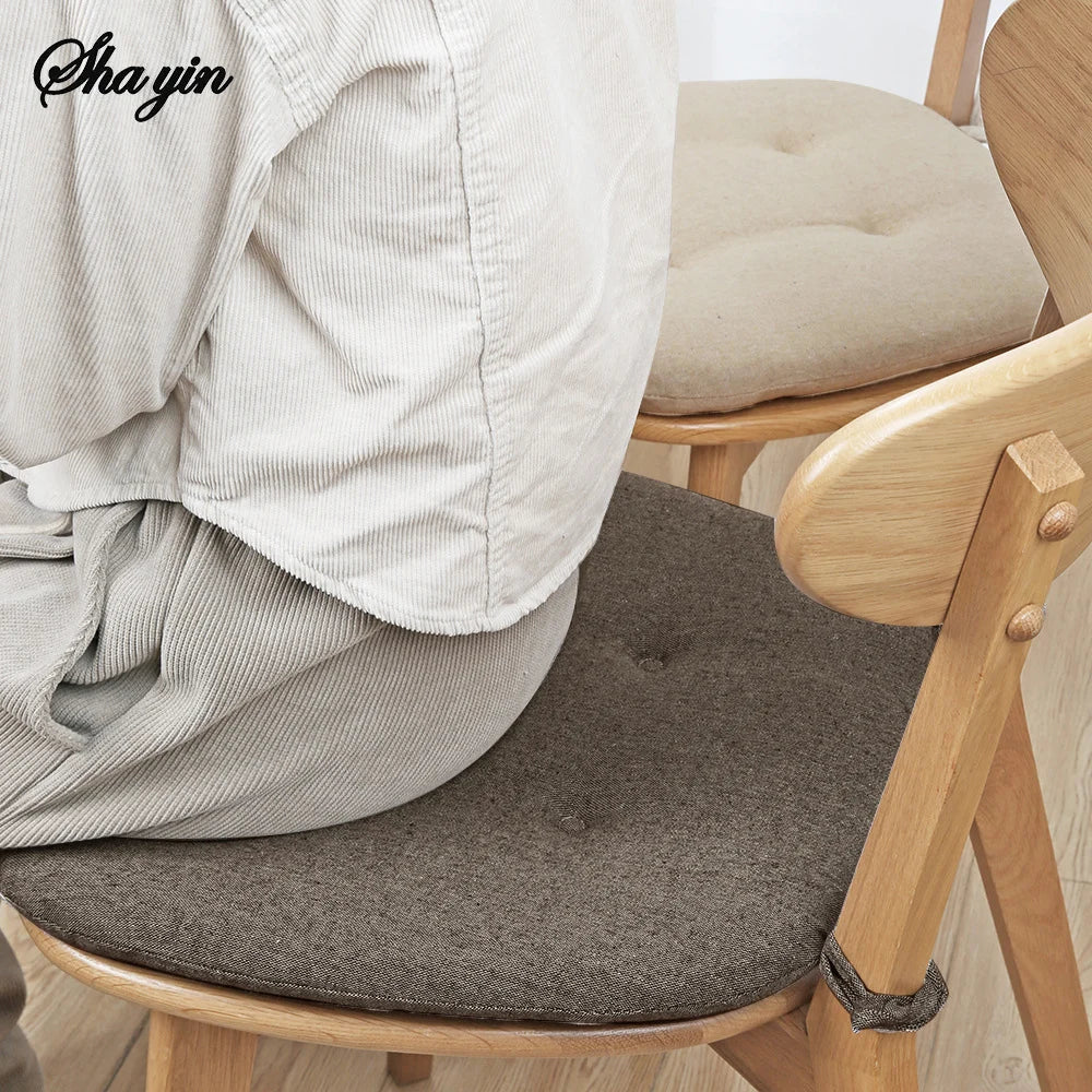 Horseshoe Chair Cushion – Breathable Cotton Linen Seat Pad
