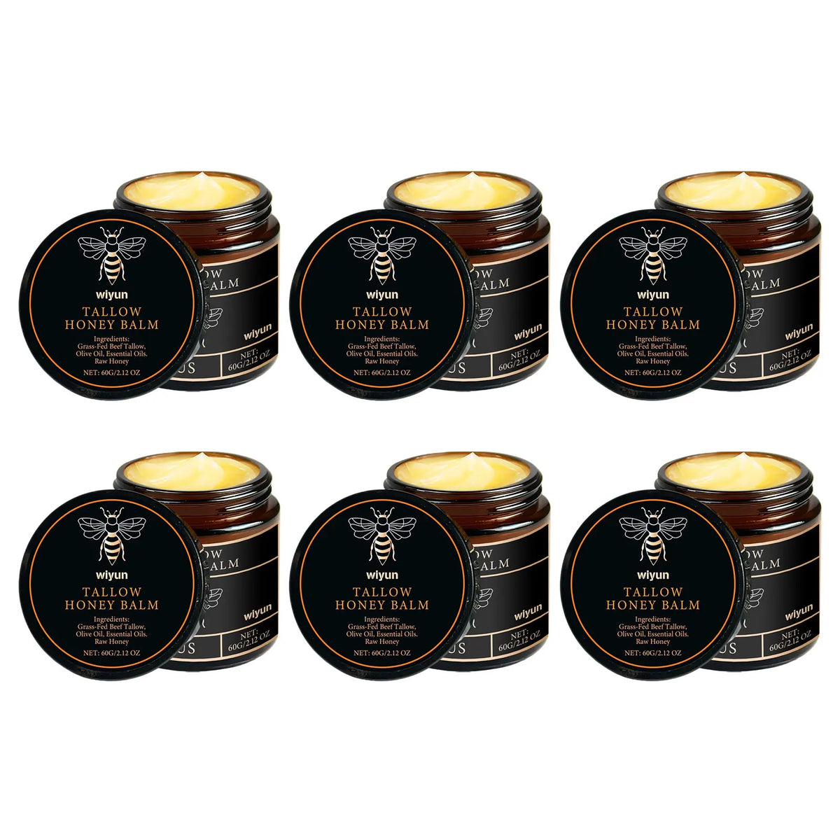 Organic Grass-Fed Beef Tallow Balm with Raw Honey Moisturizer