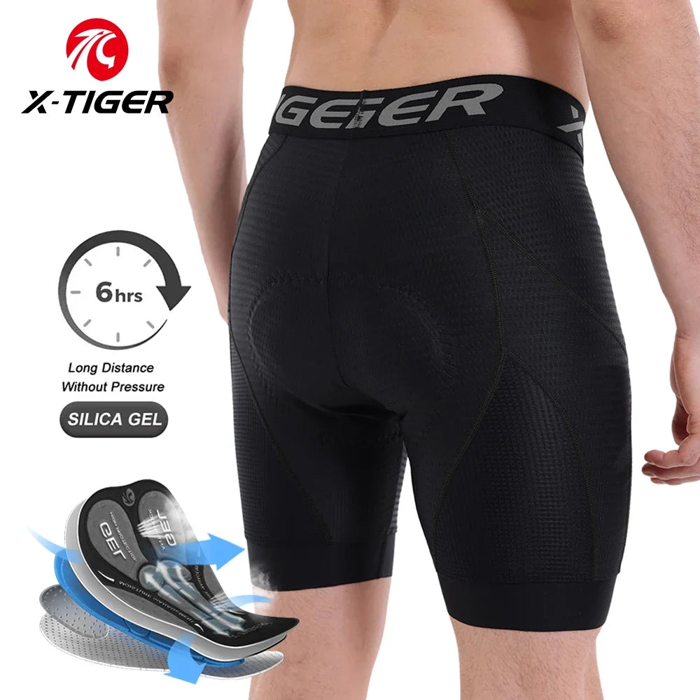 X-TIGER Men's Gel Pad Cycling Shorts – Breathable MTB Underwear