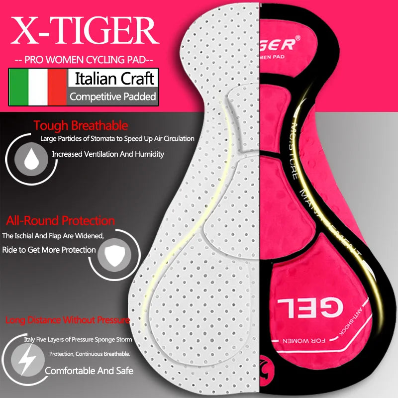 X-Tiger Women's Winter MTB Cycling Tights | 5D Gel Pad