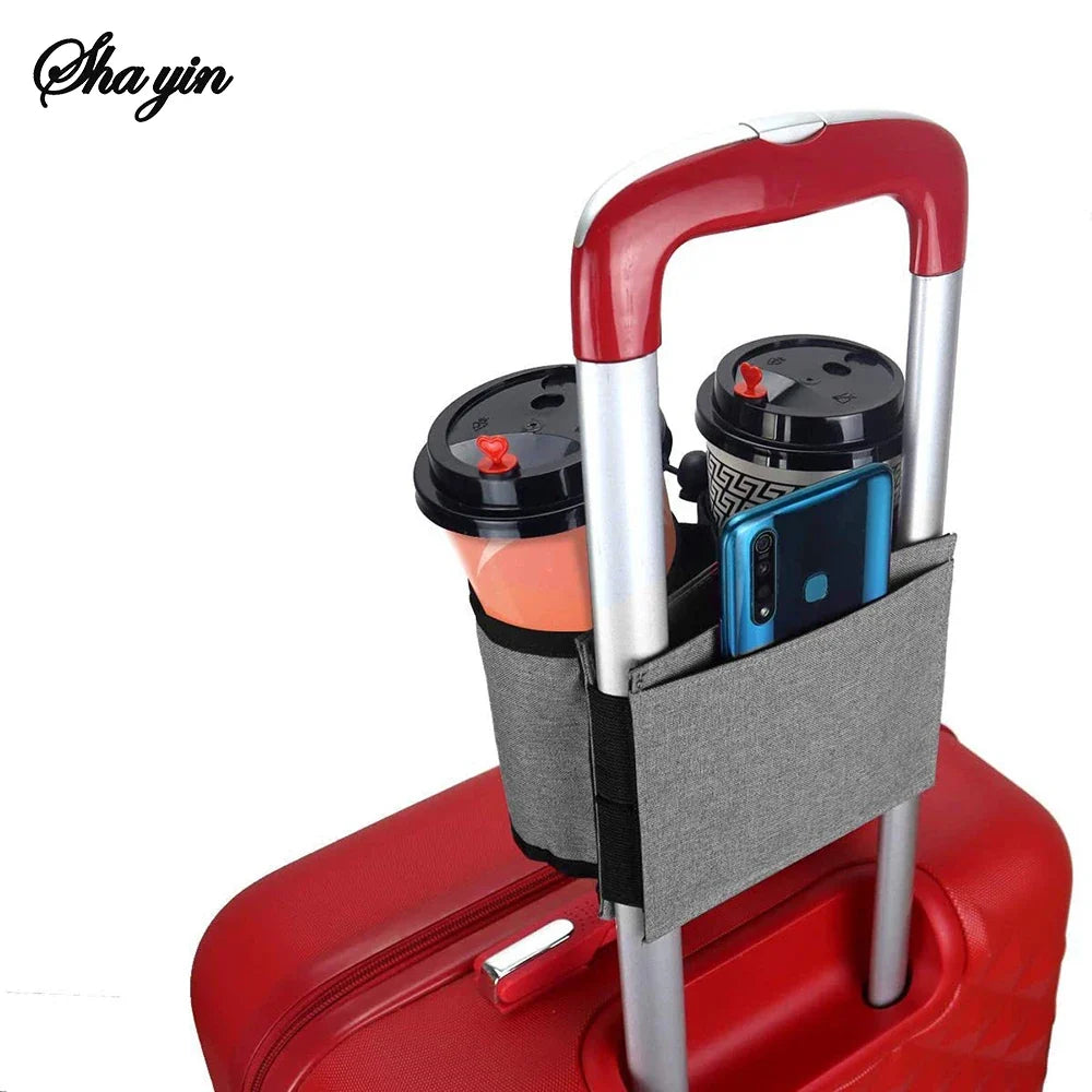 Travel Luggage Cup Holder – Fits All Suitcase Handles