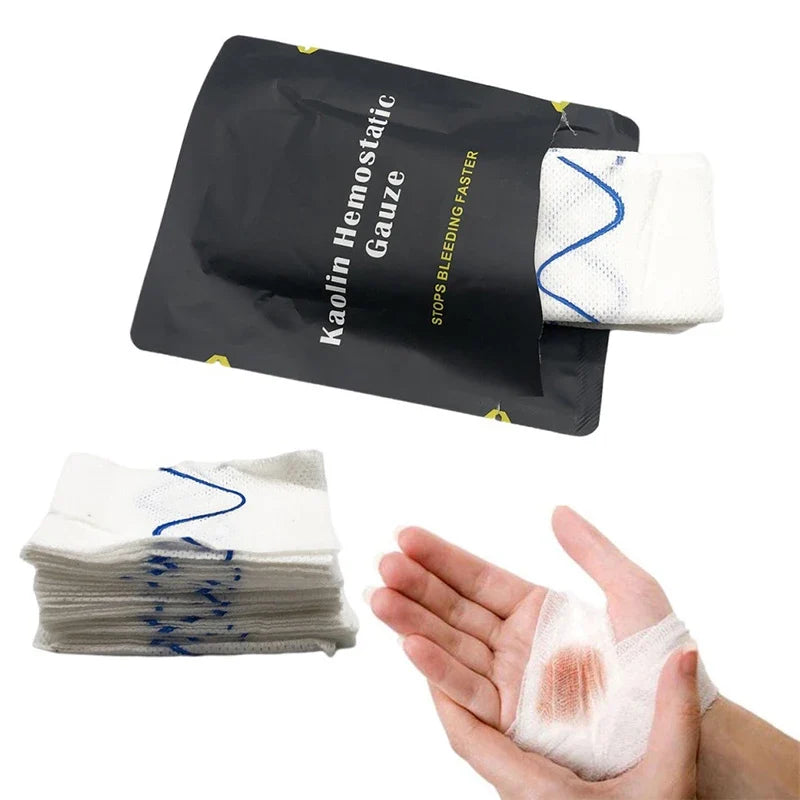 Hemostatic Kaolin Gauze Combat Emergency Tactical Military First Aid