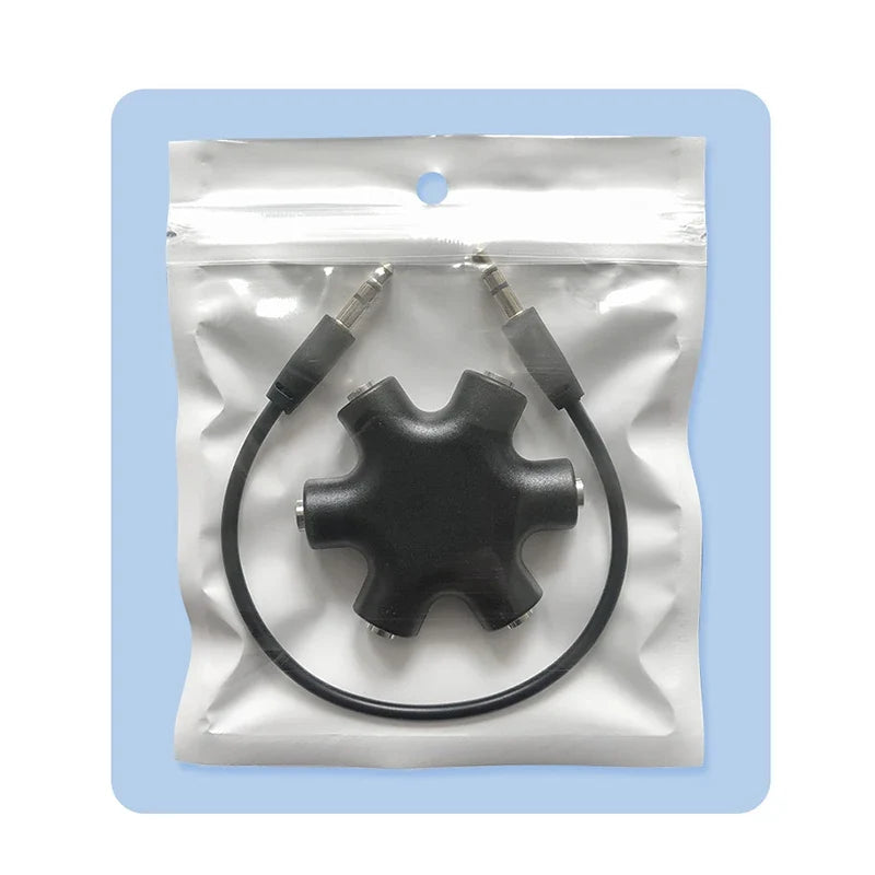 3.5mm Audio Splitter 1 Male to 5 Female Headphone Jack Adapter