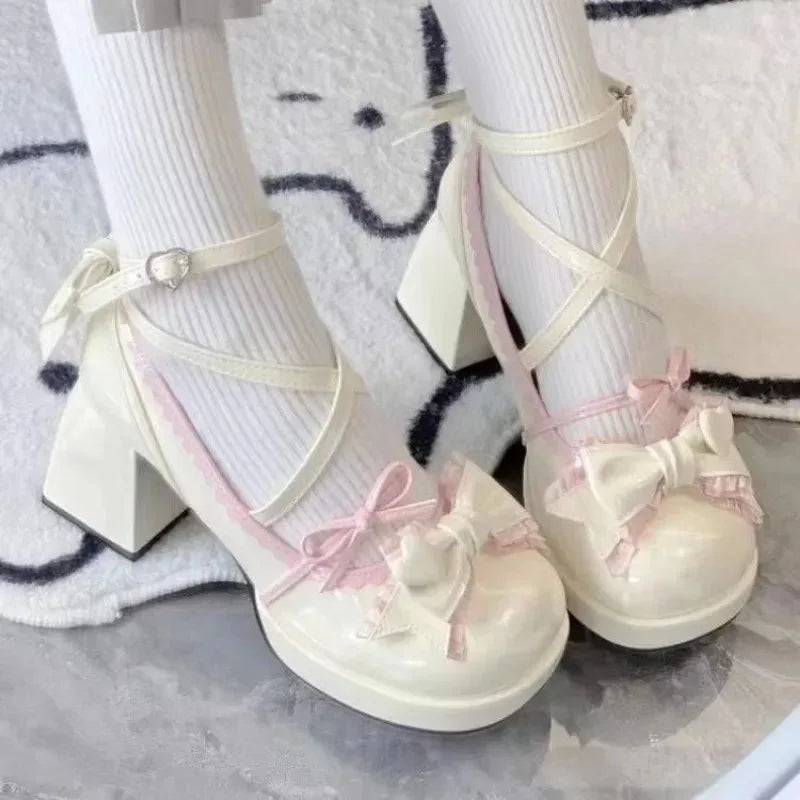 Women's Cross Strap Mary Jane High Heels – Lolita Party Pumps