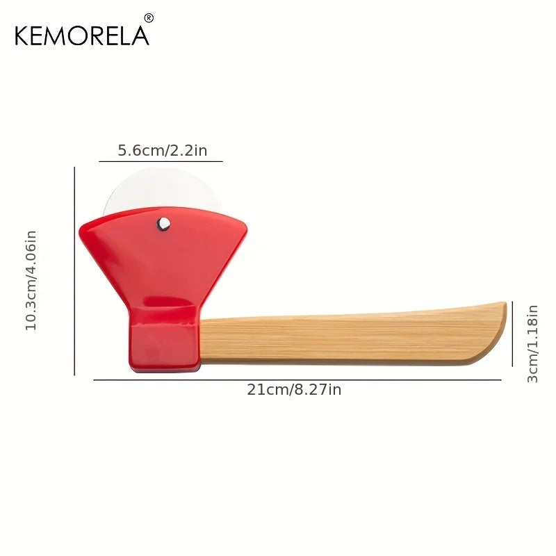 KEMORELA Pizza Cutter Axe – Stainless Steel & Wooden Handle