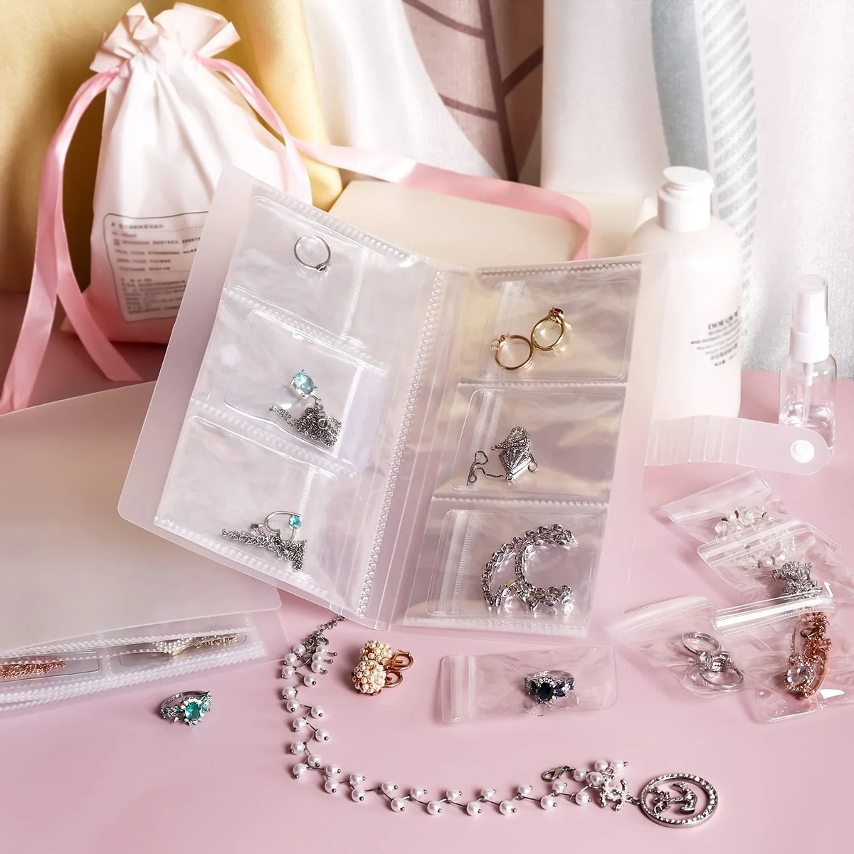 Portable Jewelry Organizer Album – Anti-Oxidation Zipper Bag