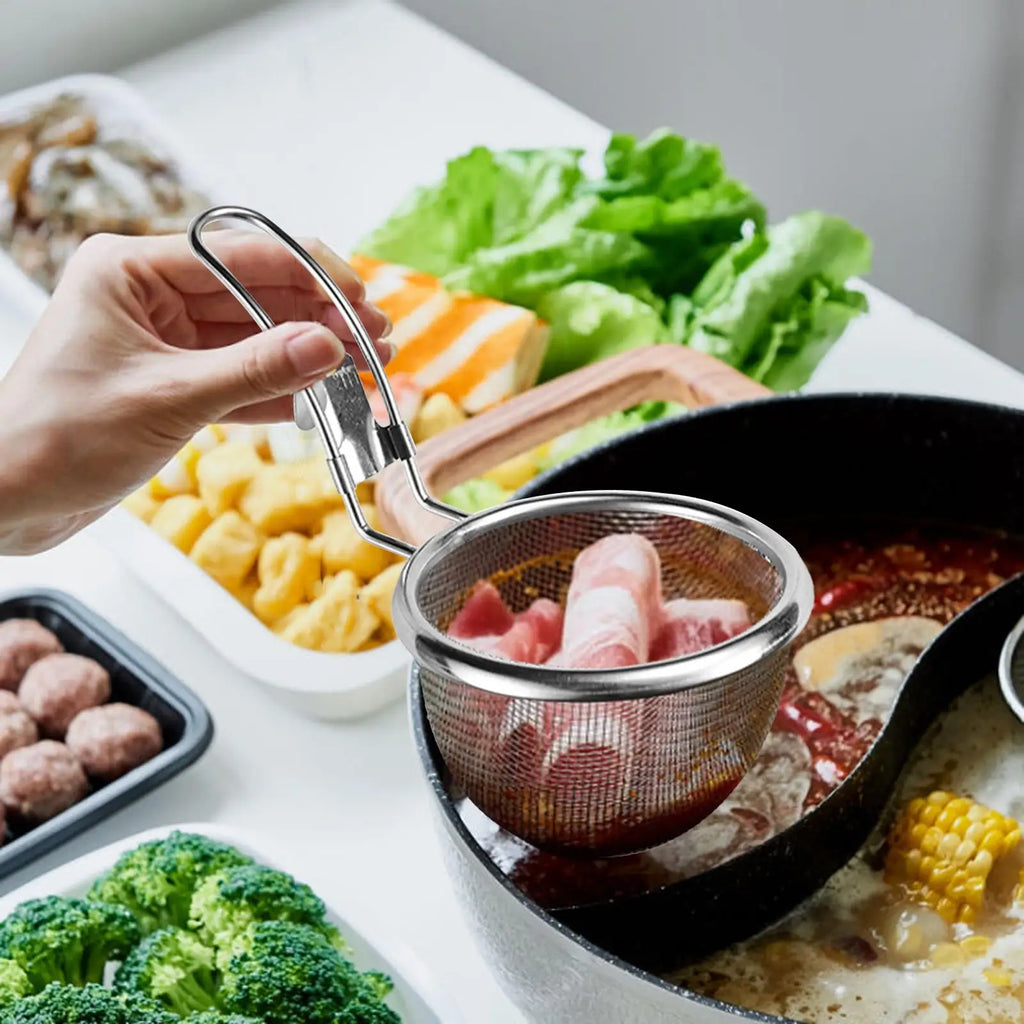 304 Stainless Steel Mesh Strainer Colander Scoop – Hot Pot & Frying