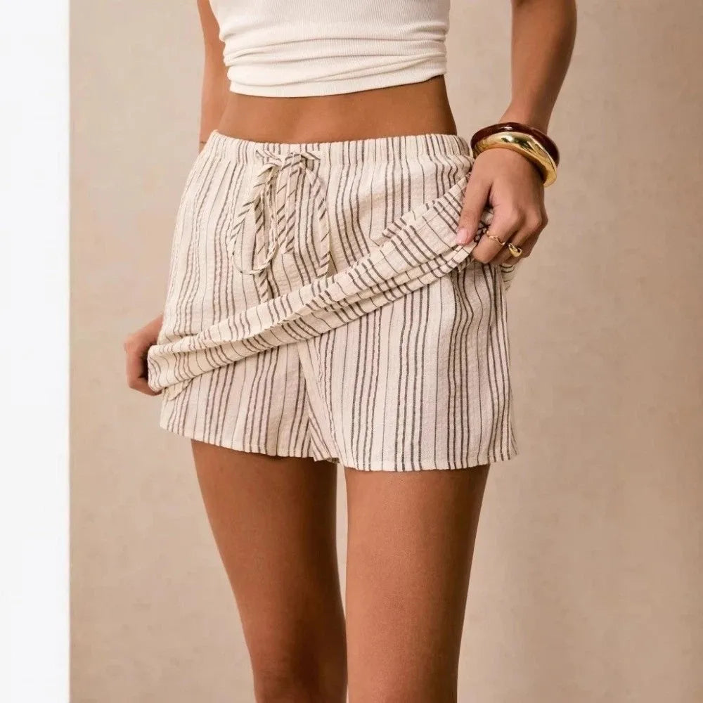 Women's Drawstring Mini Shorts – High Waist Casual Beach Shorts