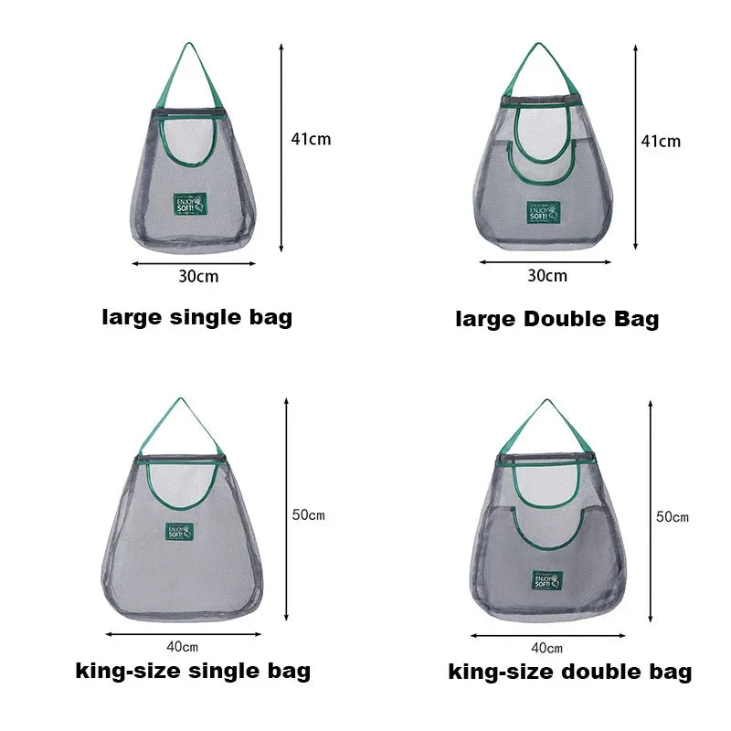 Reusable Storage Bags Kitchen Hanging Mesh Bag Home Fruit Vegetable