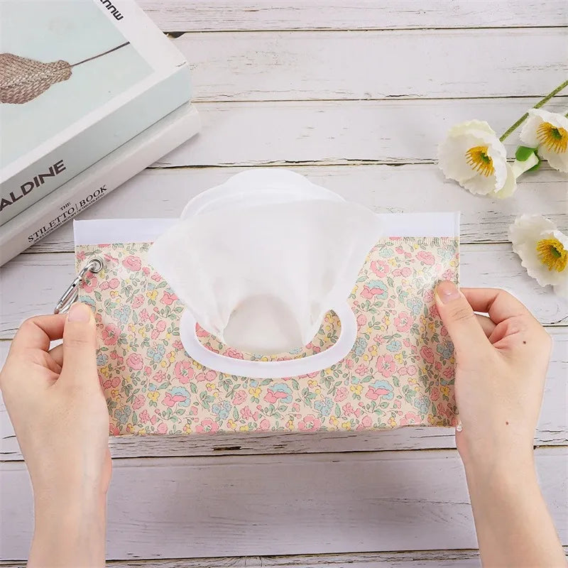 5-Pack Portable Baby Wet Wipe Pouch Reusable Refillable Case