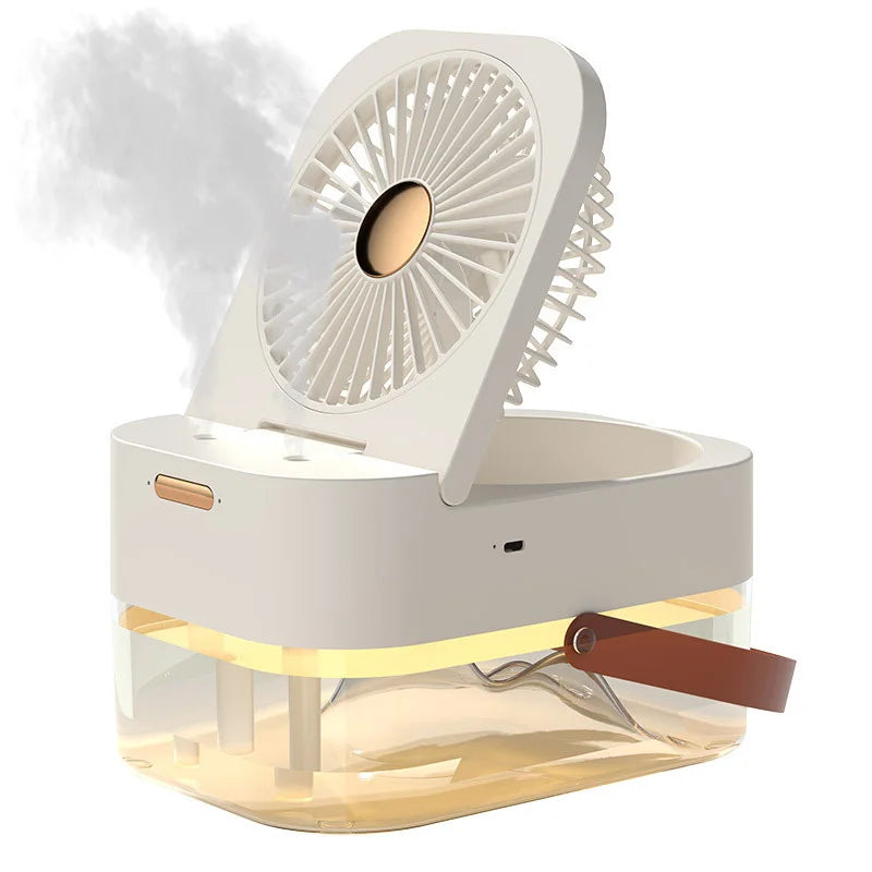 2-in-1 Portable Fan & Spray Humidifier – USB Desktop Cooler