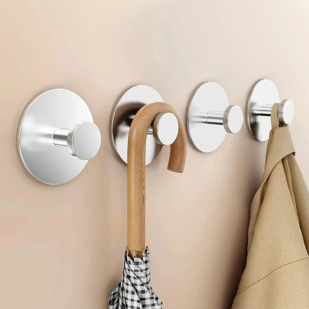 No-Drill Stainless Steel Adhesive Towel Hooks | Wall Hangers