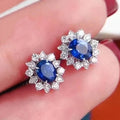 Huitan Blue Cubic Zirconia Stud Earrings – Women's Jewelry