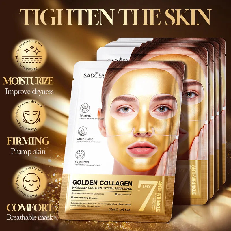 SADOER 24K Gold Collagen Face Mask – Firming & Hydrating