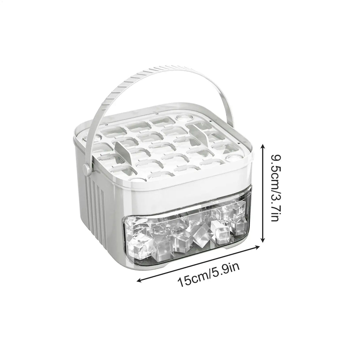 50-Cavity Press Ice Tray Mold with Lid & Storage Bin